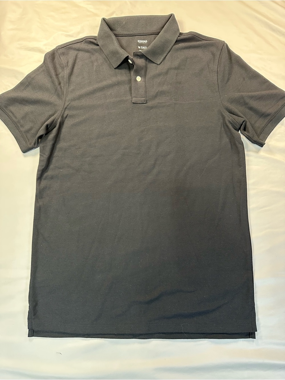 Sonoma Black Short Sleeve Polo Shirt Medium Tall